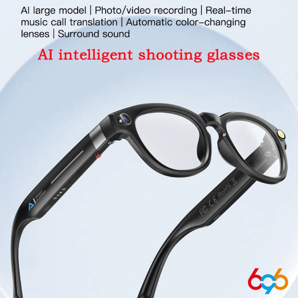 AI Smart Camera Bluetooth Glasses – 8MP HD Camera Wireless Audio Smart Eyewear