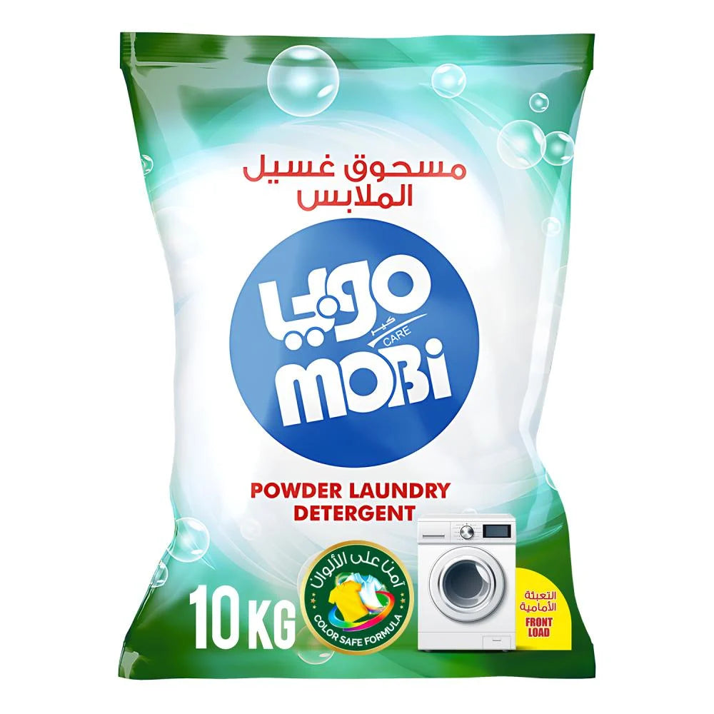 Mobi Green Premium Laundry Detergent Powder – 10 kg | Ultra-Low Foam for Front-Loading Machines