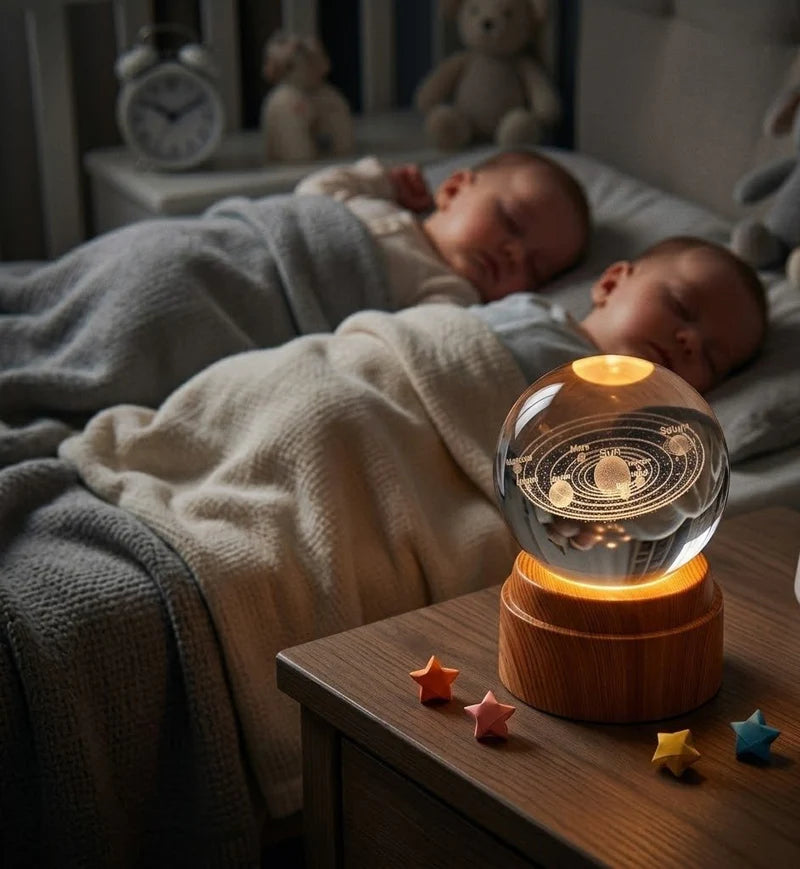 Crystal Ball LED Night Light – Elegant Ambient Lamp (USB Powered)