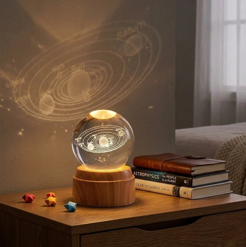 Crystal Ball LED Night Light – Elegant Ambient Lamp (USB Powered)