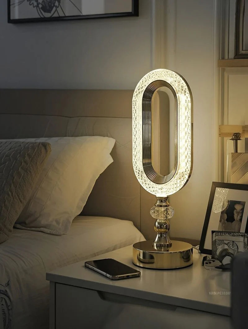 Crystal LED Table Lamp – Rechargeable Touch Control Decorative Night Light