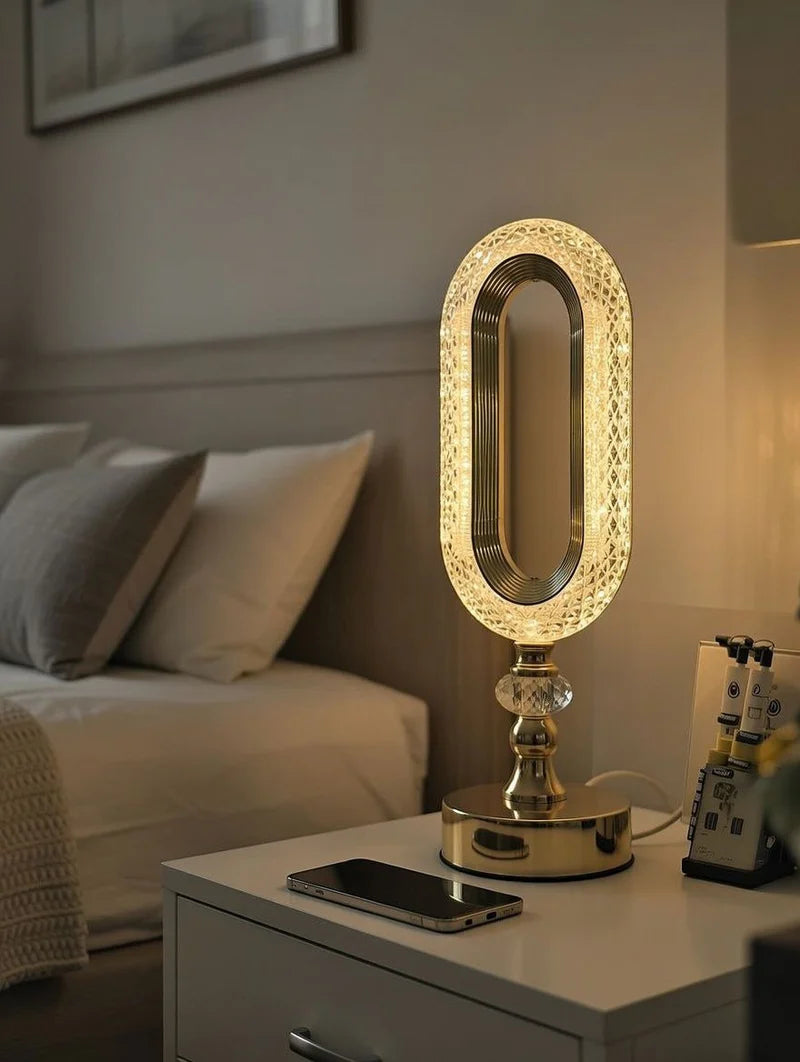 Crystal LED Table Lamp – Rechargeable Touch Control Decorative Night Light