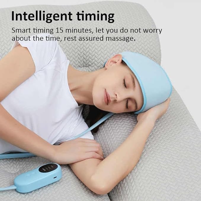 6-Zone Heated Head Massage Cap – Air Compression Massage with Heat Therapy