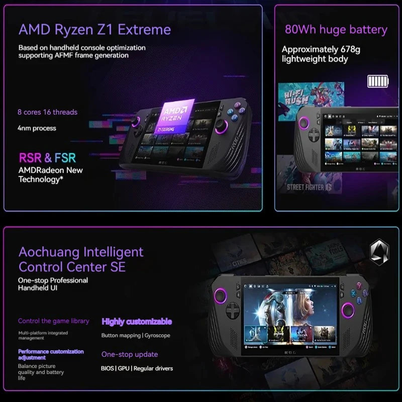 ASUS ROG Ally Z1 Extreme Handheld Gaming Console – 7” FHD 120Hz Portable Gaming PC with Windows 11