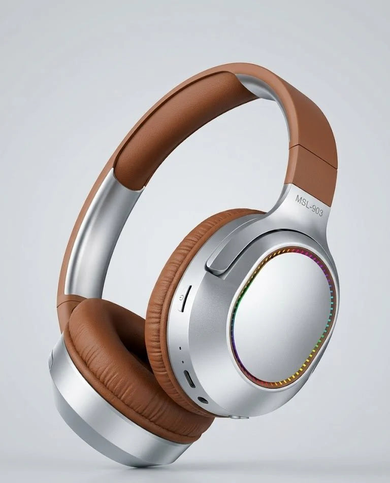 Wireless Over-Ear Headphones – Bluetooth 5.3, 6D Surround Sound, Deep Bass, LED Design