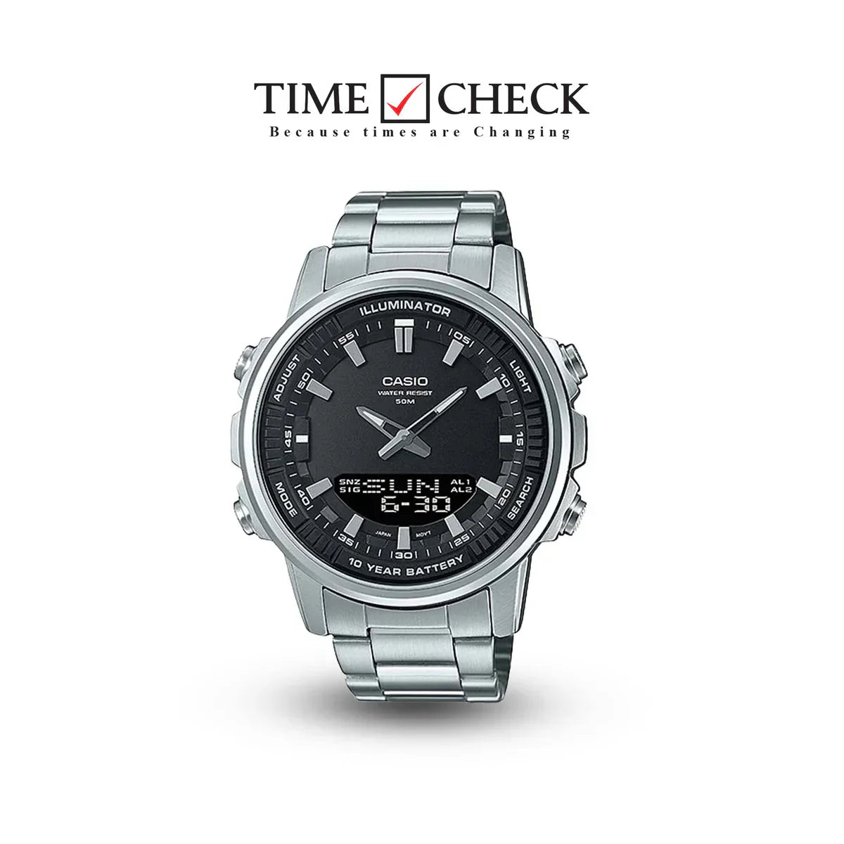 Casio AMW-880D-9AVDF Men’s Analog-Digital Stainless Steel Watch