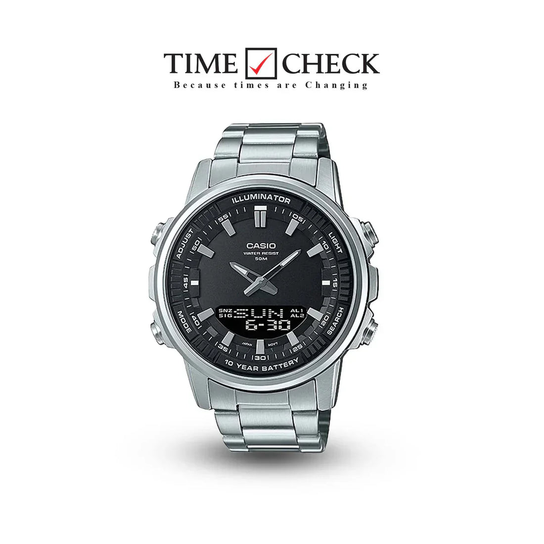 Casio AMW-880D-9AVDF Men’s Analog-Digital Stainless Steel Watch